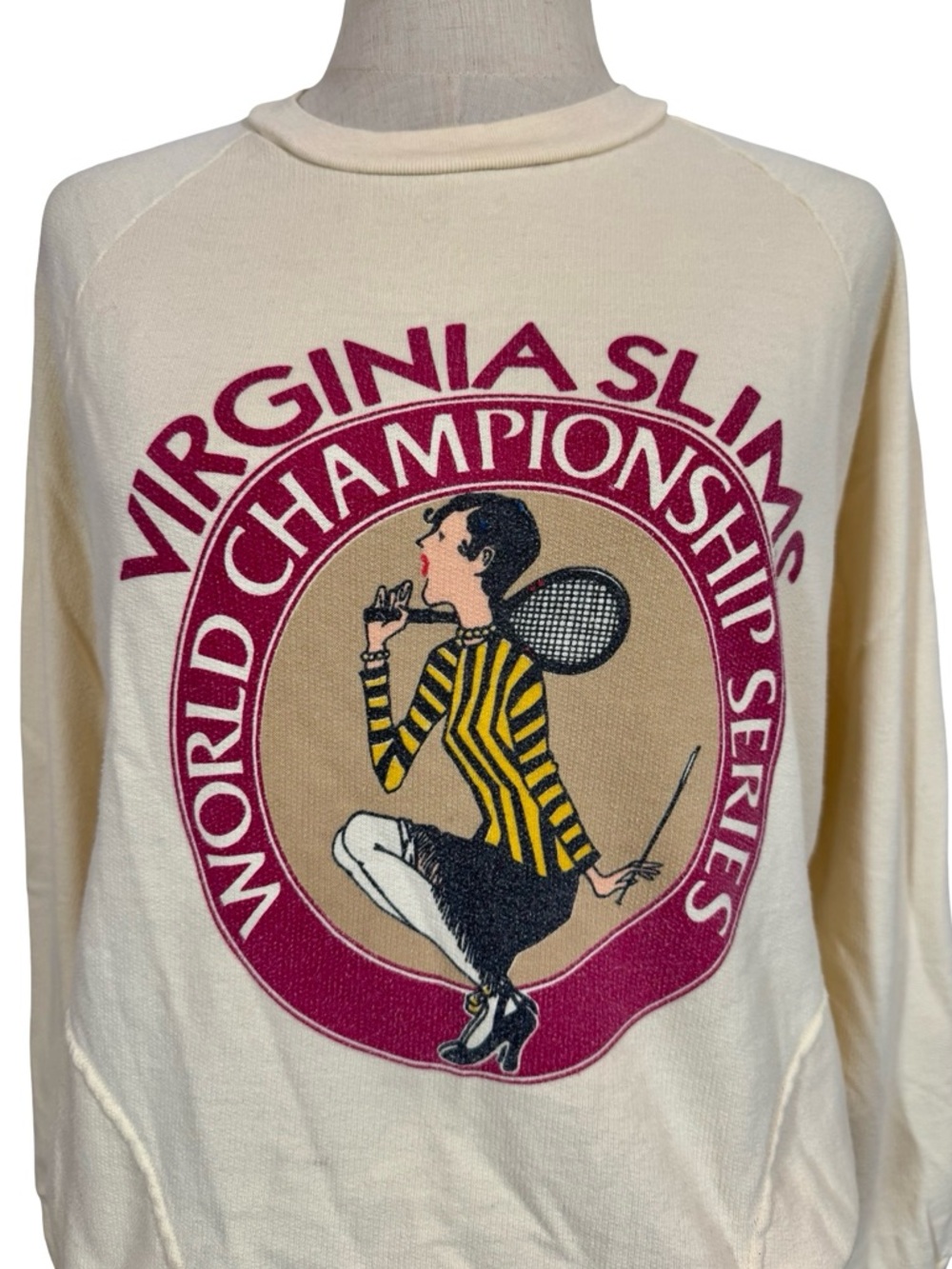 Vintage 1986 Virginia Slims Champion Tennis Madison Square Garden Sweatshirt - Picture 3 of 10
